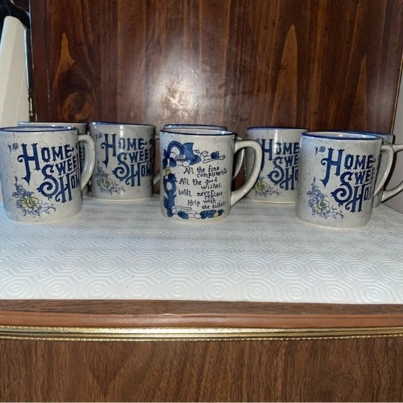 17Pc home sweet home ceramic kitchen and tea set - Picture 3 of 11